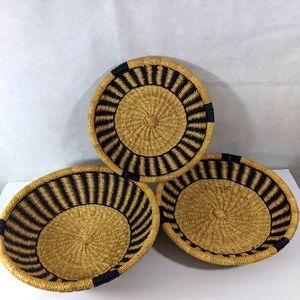 Set of 3 wall hanging baskets boho